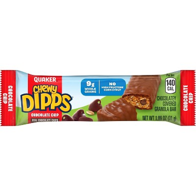 Quaker Chewy Dipps Chocolate Chip Granola Bars - 15.3oz/14ct: No Artificial Preservatives, Whole Grain