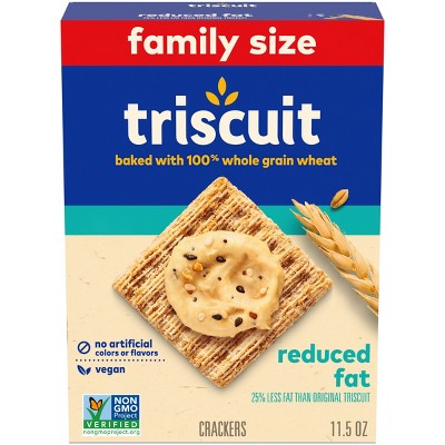 Triscuit Reduced Fat Whole Grain Wheat Vegan Lunch Snacks Crackers Size - 11.5oz