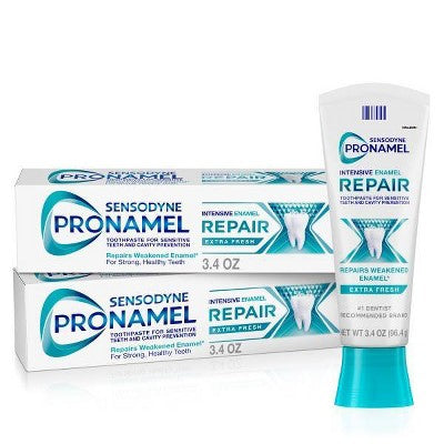 Sensodyne Pronamel Intensive Enamel Repair Fluoride Tarter Control Toothpaste for Sensitive Teeth & Cavity Protection - Extra Fresh - 3.4 oz/2pk