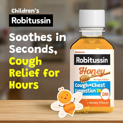 Children's Robitussin Cough & Chest Congestion DM Relief Liquid - Dextromethorphan - Honey - 4 fl oz