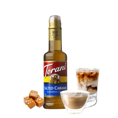 Torani Naturally Sweetened Salted Caramel Syrup for Coffee Drinks and Desserts - 12.7 fl oz