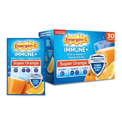 Emergen-C Immune+ Powder Drink Mix with Vitamin C - Super Orange