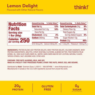think! High Protein Lemon Delight Bars