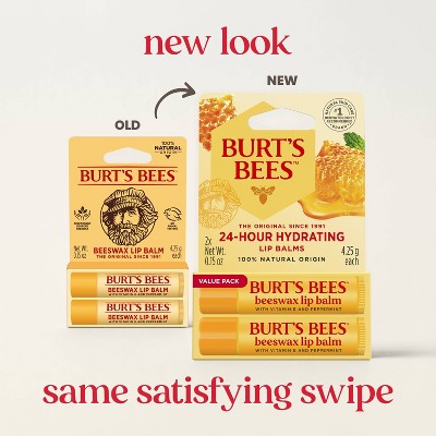 Burt's Bees Natural Origin Beeswax Lip Balm - 2pk