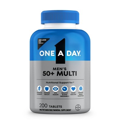 One A Day Men's 50+ Multivitamin Immune Health Support Tablets - 200ct