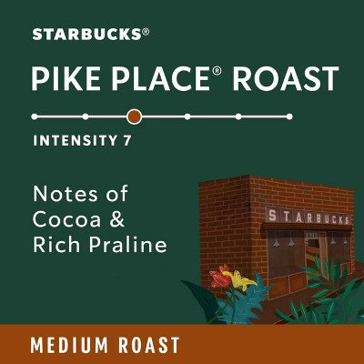Starbucks by Nespresso Vertuo Capsules Pikes Place Medium Roast Coffee Pods - 8ct: Arabica Beans, Chocolate & Nut Flavors