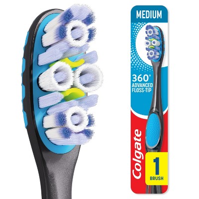 Colgate 360 Advanced Floss-Tip Manual Toothbrush - Medium