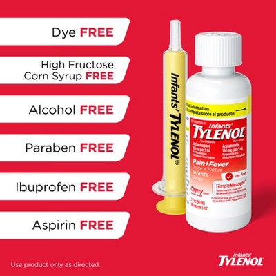 Tylenol Infant Dye-Free General Pain Reliever - Cherry - 1 fl oz