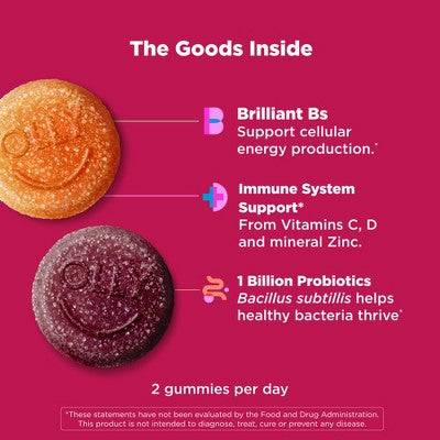 OLLY Adult Multivitamin + Probiotic Supplement Gummies - 70ct