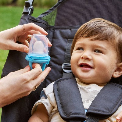 Munchkin Silicone Baby Food Feeder for Solids & Purees - Blue/Mint - 2pk