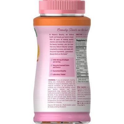Nature's Bounty Optimal Solutions Hair, Skin & Nail Gummies with Biotin & Collagen - Orange - 80ct