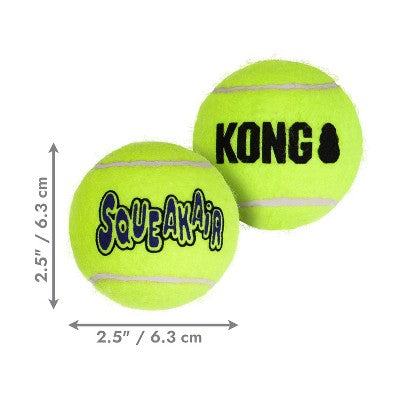 KONG SqueakAir Tennis Ball Dog Toy - Yellow - 4ct