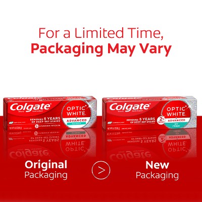 Colgate Optic White Advanced Teeth Whitening Toothpaste with 2% Hydrogen Peroxide - Icy Fresh - 3.2oz