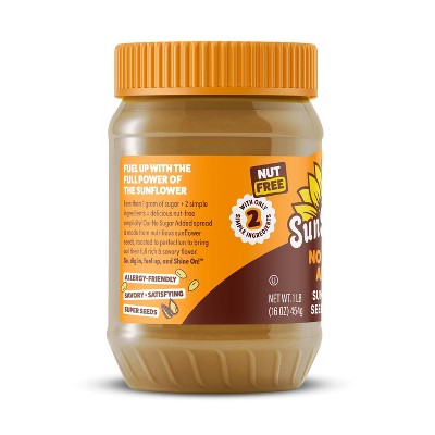 SunButter No Sugar Added Sunflower Butter, Nut Free, Non-GMO – 16oz