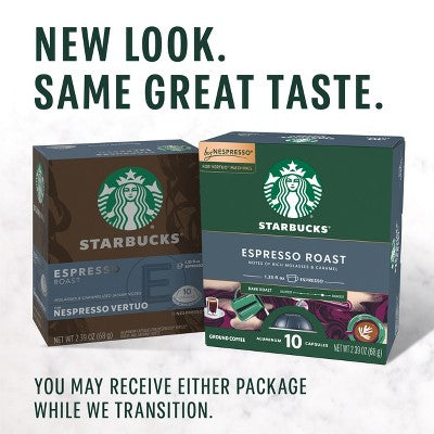 Starbucks By Nespresso Vertuo Line Espresso and Blonde Roast Dual Pack Coffee Pods - 20ct