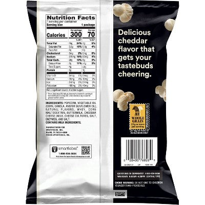 Smartfood White Cheddar Popcorn - 1.875oz: Gluten-Free, No Artificial Flavors