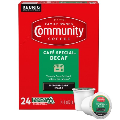 Community Coffee Decaf Medium Roast Coffee - Single Serve Pods - 24ct
