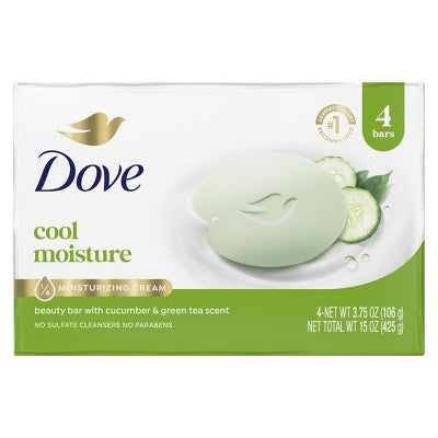 Dove Beauty Cool Moisture Beauty Bar Soap - Cucumber & Green Tea - 3.75oz each