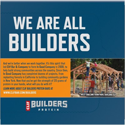 CLIF BUILDERS Chocolatey Peanut Butter 20g Protein Bars - Gluten Free - 2.4oz/6ct