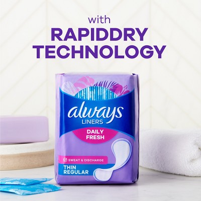 Always Dailies Thin Unscented Panty Liners