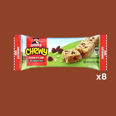 Quaker Chewy Chocolate Chip Granola Bars - 6.7oz/8ct: No Artificial Preservatives, No High Fructose Corn Syrup