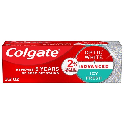 Colgate Optic White Advanced Teeth Whitening Toothpaste with 2% Hydrogen Peroxide - Icy Fresh - 3.2oz