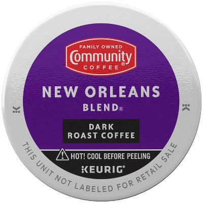 Community Coffee New Orleans Blend Dark Roast Coffee - Single Serve Pods - 24ct: Compatible With Keurig K-Cup, Arabica Beans