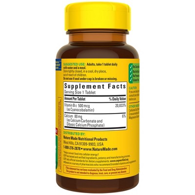 Nature Made Vitamin B12 500 mcg Tablets for Energy Metabolism Support, USP Verified - 200ct