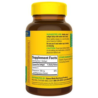 Nature Made Magnesium 250 mg Softgels - 90ct