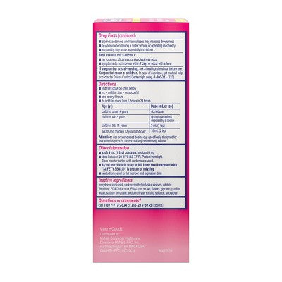 Children's Benadryl Diphenhydramine Allergy Plus Congestion Relief Liquid - Grape - 4 fl oz