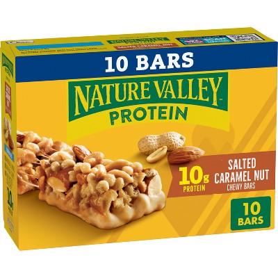 Nature Valley Protein Salted Caramel Nut Value pack - 14.oz/10ct: Gluten-Free, No Artificial Flavors, 10g Protein
