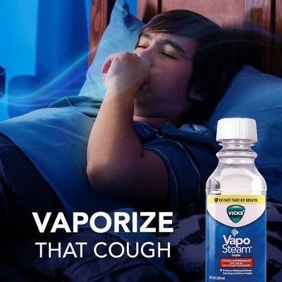 Vicks VapoSteam Liquid for Humidifiers & Vaporizers, Cough Suppressant with Camphor - 8 fl oz