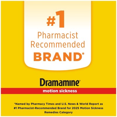 Dramamine Kids Chewable Motion Sickness Relief Tablets for Nausea, Dizziness & Vomiting - Grape - 8ct