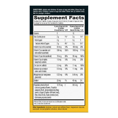 Airborne Immune Support Chewable Tablets with Vitamin C & Zinc - Citrus - 96ct