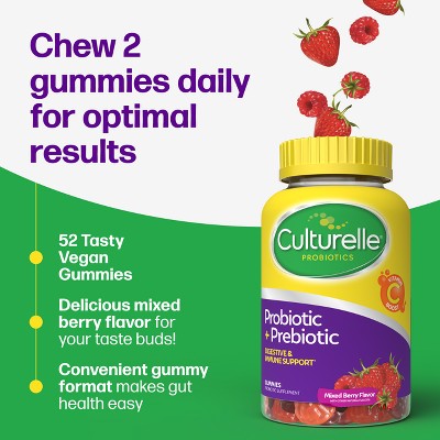 Culturelle Probiotic Gluten Free Gummies for Men and Women - Berry - 52ct