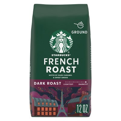 Starbucks French Roast Dark Roast Ground Coffee - 12oz: Arabica Beans, Latin America
