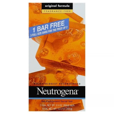 Neutrogena Facial Cleansing Bar Unscented - 10.5oz/3pk