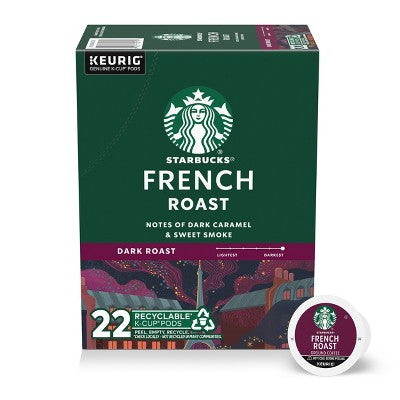 Starbucks French Roast Dark Roast Keurig K-Cup Coffee Pods - 22ct