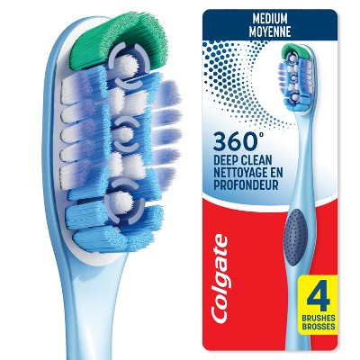 Colgate 360 Deep Clean Manual Toothbrush - Medium - 4ct