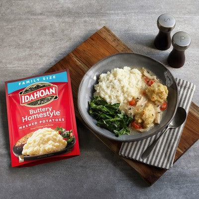 Idahoan Gluten Free Buttery Homestyle Mash Potatoes - 8oz: Wheat Free, Plant-Based