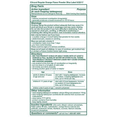 Citrucel Fiber Therapy Powder - Orange - 30oz