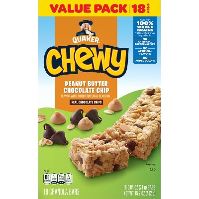 Quaker Chewy Peanut Butter Chocolate Chip Granola Bars - 15.2oz/18ct