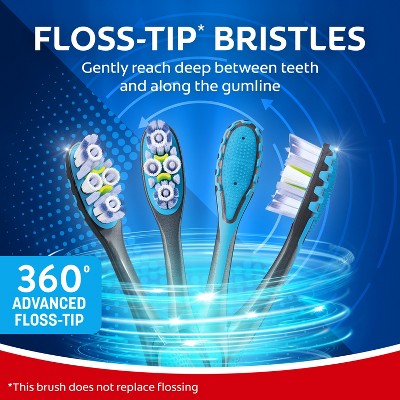 Colgate 360 Advanced Floss-Tip Manual Toothbrush - Medium