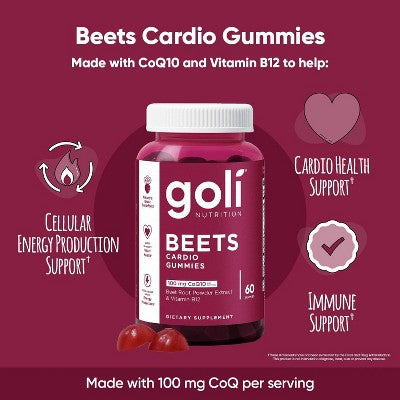 Goli Nutrition Beets Cardio Vegan Vitamin Gummies - 60ct