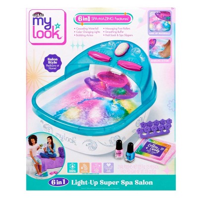 MY LOOK 6-in-1 Light-Up Super Spa Salon Activity Kit: Creative Thinking Craft Set for Kids with Stickers & Nail Polish