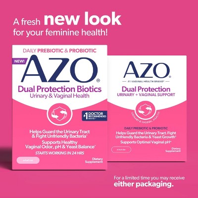 AZO Dual Protection Clinically Proven Women's Probiotic for Urinary + Vaginal Support Capsules