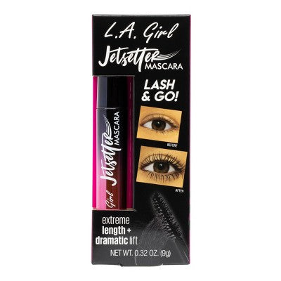 L.A. Girl Jetsetter Lash & Go Mascara - Black - 0.32 fl oz: Lengthening, Volumizing, Eye Application
