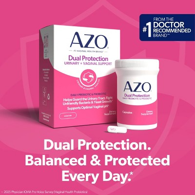 AZO Dual Protection Clinically Proven Women's Probiotic for Urinary + Vaginal Support Capsules