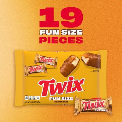 Twix Fun Size Caramel Chocolate Cookie Bar Candy - 10.83oz