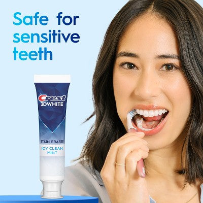 Crest 3D White Stain Eraser Fluoride Toothpaste Icy Clean Mint - 3.8oz